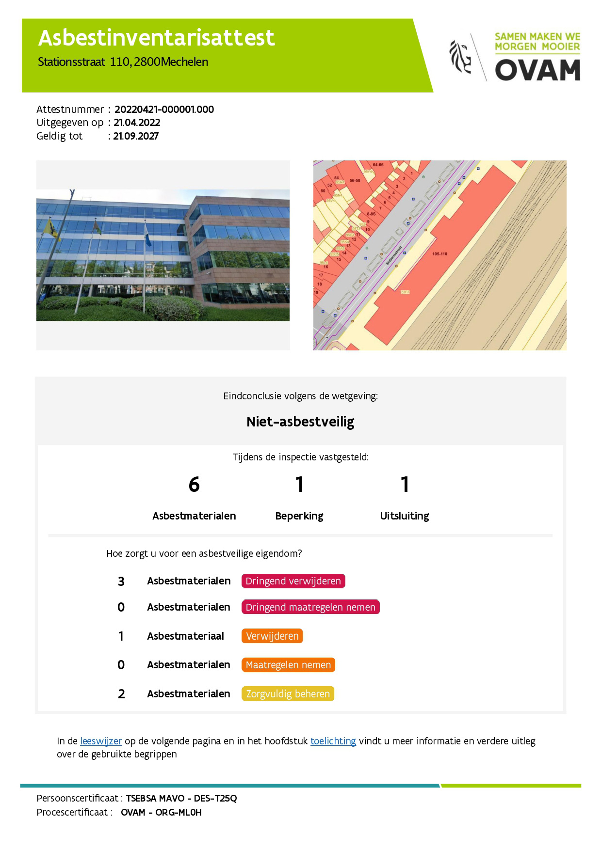 Asbestattesten van de gemeenschappelijke delen nodig?